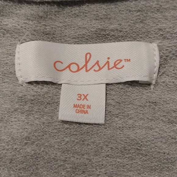 COLSIE Ladies Plus Size 3X Gray Crop Sweatshirt - Picture 6 of 8